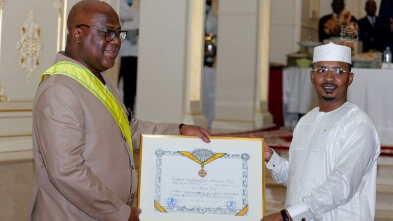 Le Tchad élève le congolais Félix Tshisekedi à la Dignité de Grand Croix