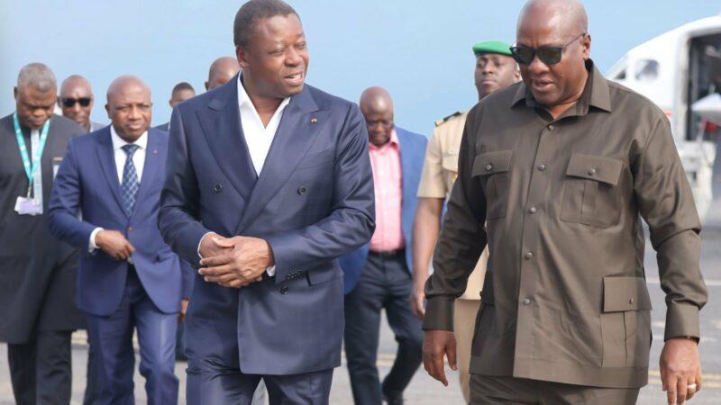 Le Président réélu du Ghana, John Mahama a choisi le Togo pour son premier déplacement à l’étranger